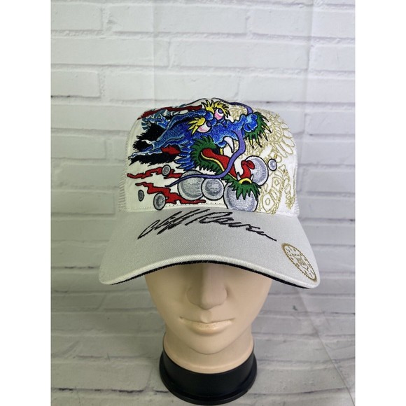 Cliff Raven Artwear Dragon Hardy Tattoo Embroidered Mesh Back Snapback Hat Cap - Picture 1 of 11